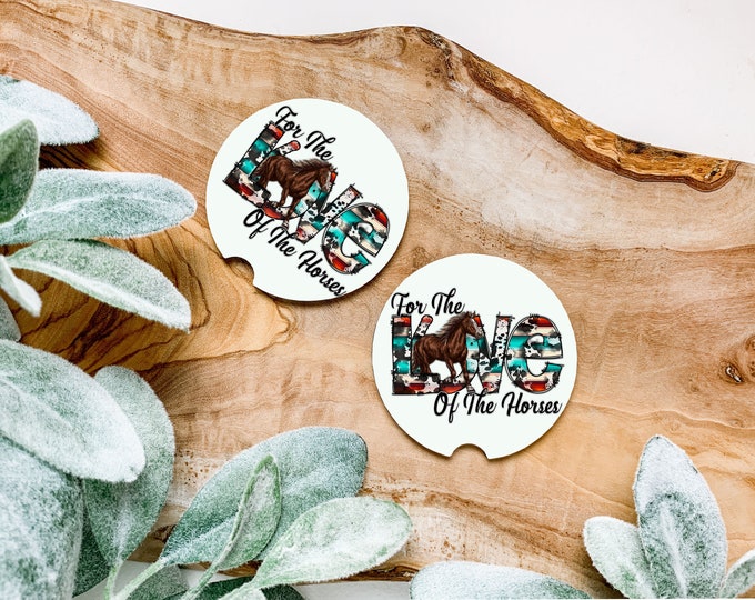For The Love Of Horses Print  Coaster Set of 2