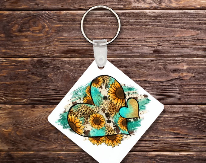 Country Hearts Keychain