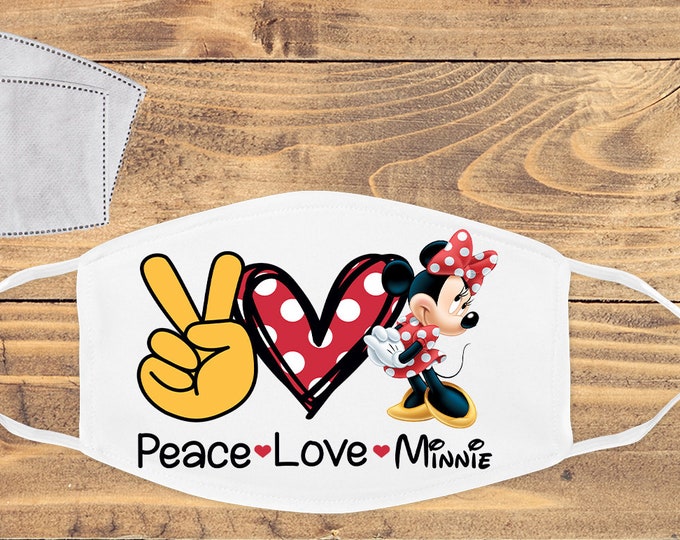 Peace Love Minnie  Mask