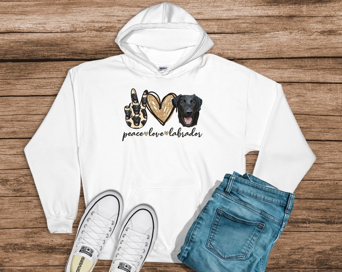 Peace Love Labrador Black Lab Sweatshirt Hoodie