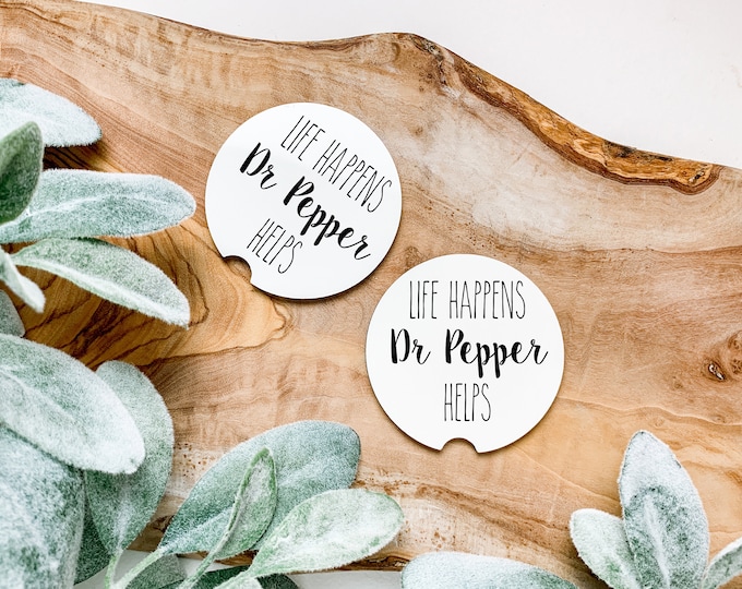 Life Happens Dr Pepper Helps Coaster Set of 2