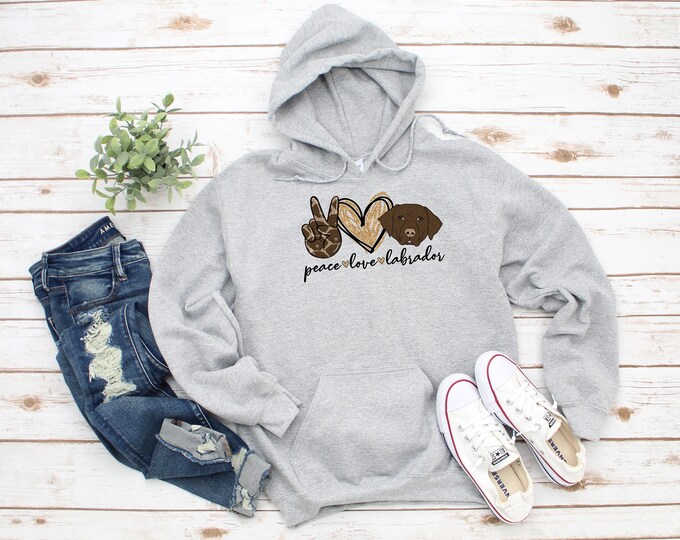 Peace Love Labrador Sweatshirt Hoodie