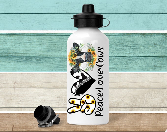 Peace Love Cows Water Bottle