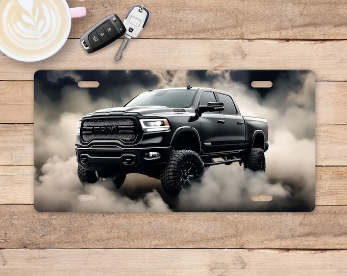 Black Truck License Plate