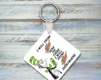 Dr Seuss Mt Dew Keychain