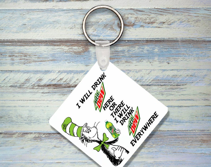Dr Seuss Mt Dew Keychain