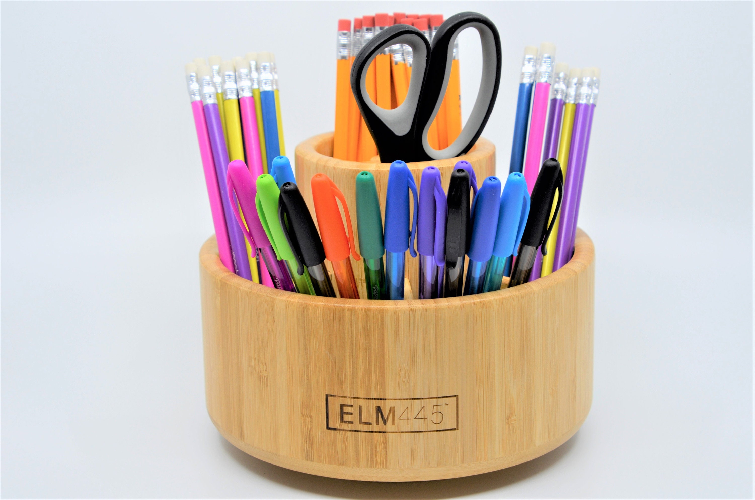 Personalized Wood Desk Organizer Holder. Custom Wood Pencil Caddy Storage.  Corporate Gifts, Client Gifts. 