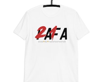 Unisex White Rafa Tennis T-Shirt 21 Grand Slams - Rafael Nadal Shirt - Legend Tennis T Shirt - All Sizes Crew Neck Graphic Tennis Gift