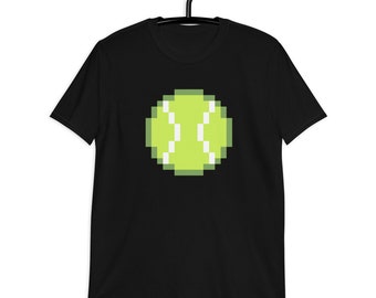 Unisex 8-bit Minecraft Tennis Ball T-Shirt - Tennis Ball Printed/Graphic Shirt - Cool Crew Neck Sport Tee for Tennis Lovers
