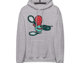 Unisex fleece Spiderman Tennis Racket Hoodie - Superhero Hoodies - Printed Tennis Hoodie