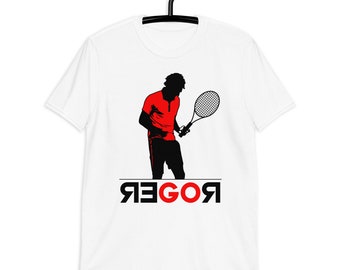 Unisex Roger Federer Go Roger Tennis Tee - Tennis Legend Printed T Shirt - Cool Men/Women Sports Shirt - All Sizes Crew Neck Graphic T-shirt