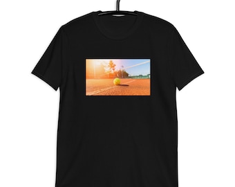 Unisex Clay Court Tennis Court Bliss - French Open Rolland Garros Tennis Gifts - Tennis Printed Tee Shirt - Rafa Nadal Grand Slam Clay Court