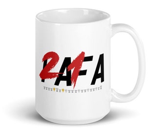 Rafael Nadal 21 Grand Slams Glossy Ceramic Mug - Rafa Nadal Tennis Mug - Unique Tennis Gifts - Tennis Player Mug - Tennis Coach Gift