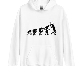 Unisex Various Colors Tennis Evolution Hoodie - Evolution of Man Sports Hoodie - Unique Tennis Gift - Tennis Hoodies