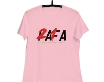 Women&#39;s Relaxed Rafa Tennis T-Shirt - Rafael Nadal Tennis Shirt - Legend Printed T Shirt - Nadal 21 Grand Slams Graphic Tennis Gift
