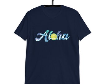 Unisex Aloha Tennis Hawaiian Shirt - Hawaiian Color Floral Print T shirt - Aloha Men/Women Hawaii Shirt - Tennis Tee