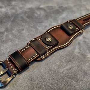 Uhrenarmband aus Leder.Armband aus Leder.Armband aus Leder.Armband aus Leder.Armband im Vintage Style.20,22,23,24 mm.Dunkelbraun.