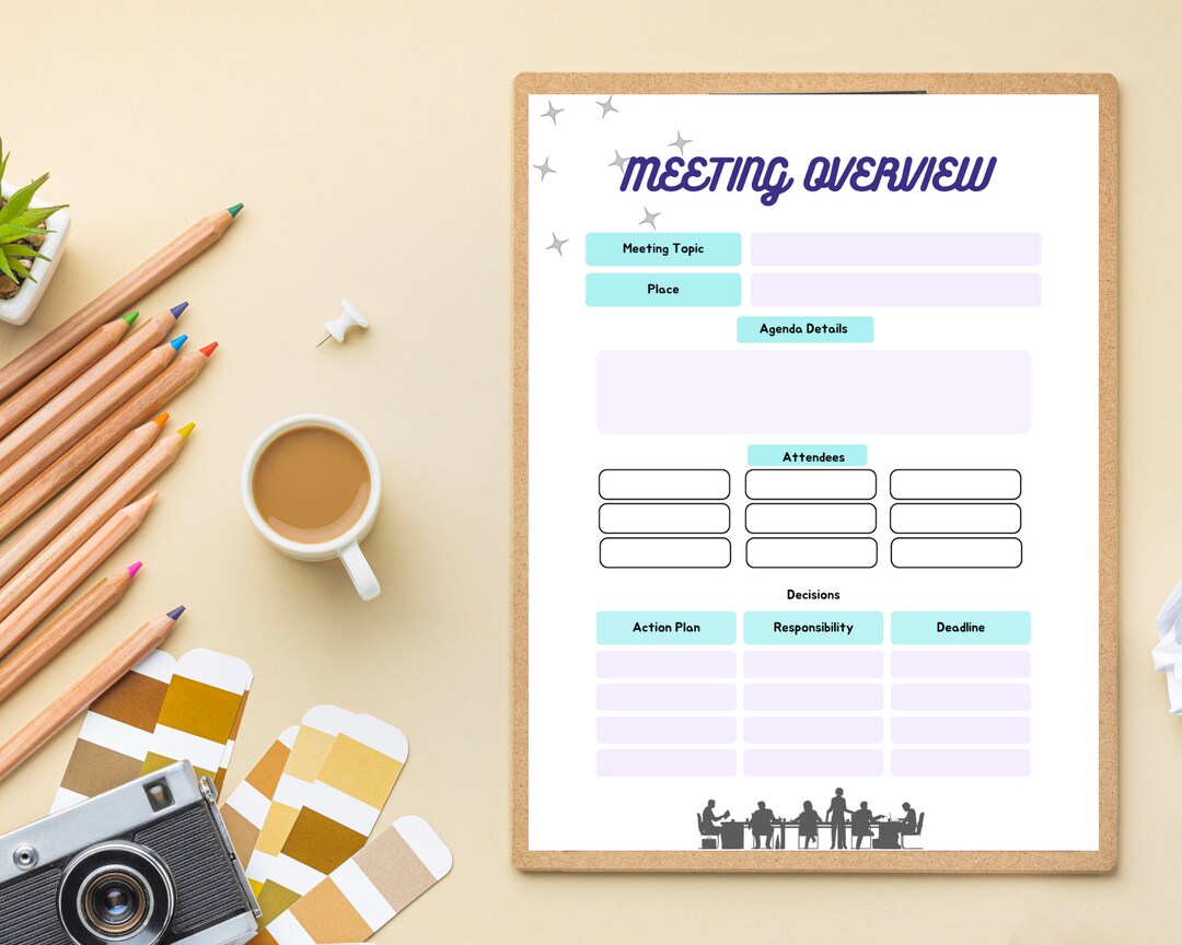 Recurring Meeting Template Agenda Minutes Action List - Etsy