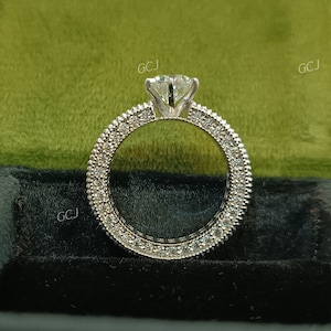 Vintage Art Deco Engagement Ring | Round Cut Solitaire Diamond  Bridal Set | Sterling Silver Wedding Ring | Antique Milgrain Filigree Band