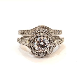 1930s Art Deco 2.10 Ct White Round Diamond Engagement Wedding Ring Set In 925 Sterling Silver,Antique Engagement Ring,Anniversary Ring