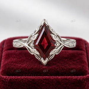 Vintage 2,0 karat rubin med drakeslipning, förlovningsring i 925 sterlingsilver, antik förlovningsring, edwardiansk ring, art déco-ring, present till henne