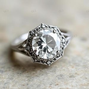 Antique 2.30 CT White Round Diamond Wedding Ring,Vintage Engagement Ring,Art Deco Ring,Wedding Ring,Edwardian Ring,Anniversary Ring