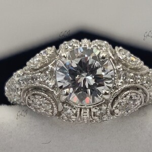 Vintage 2.00 Ct White Round Cut Diamond Engagement Wedding Ring In 925 Sterling Silver,Art Deco Ring,Antique Engagement Ring,Rings For Women