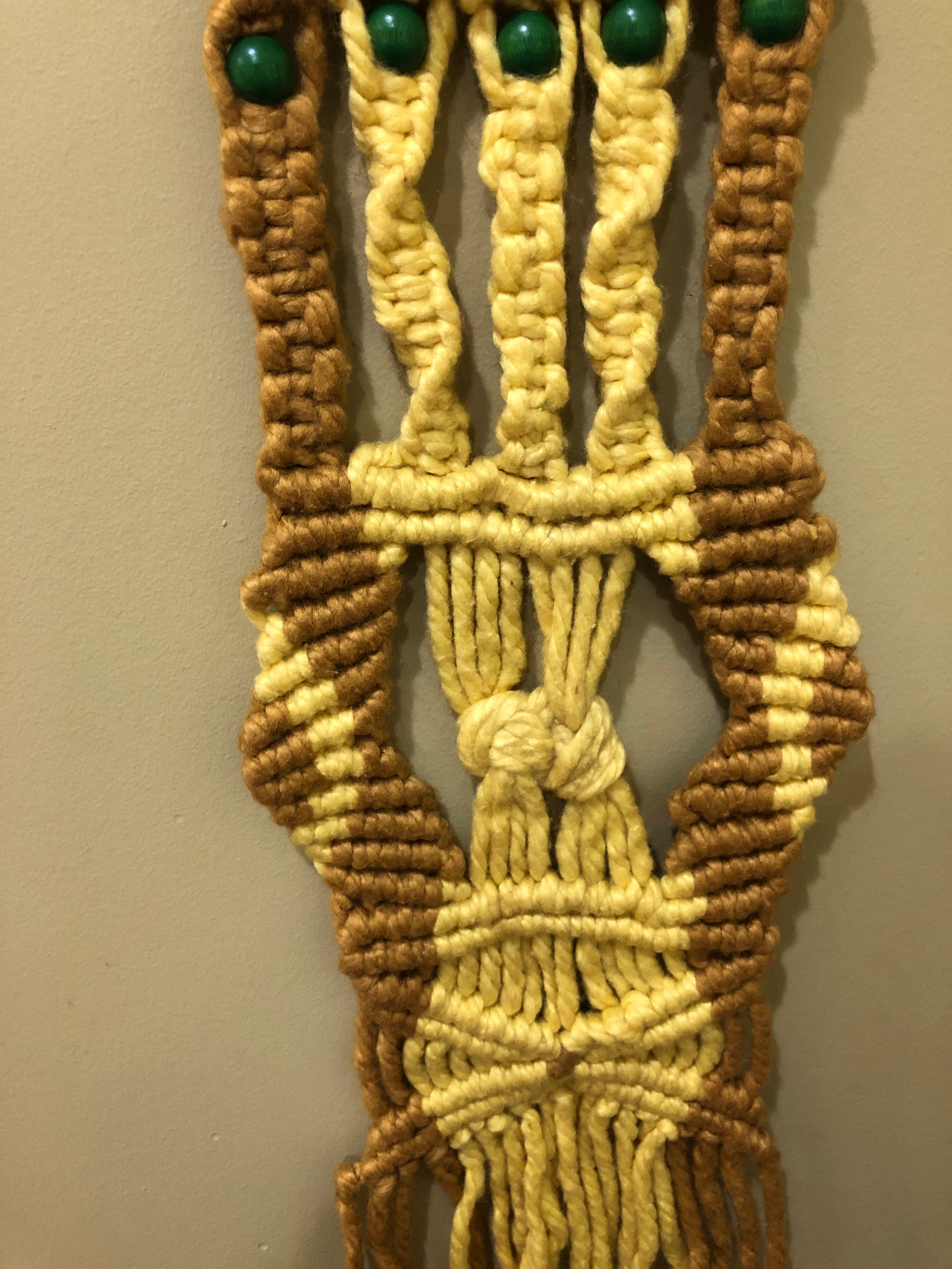 Yellow and gold macrame wallhanging Etsy