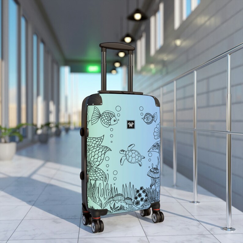 Underwater Seaworld Suitcase Waitpitch Ocean Themed Luggage Etsy