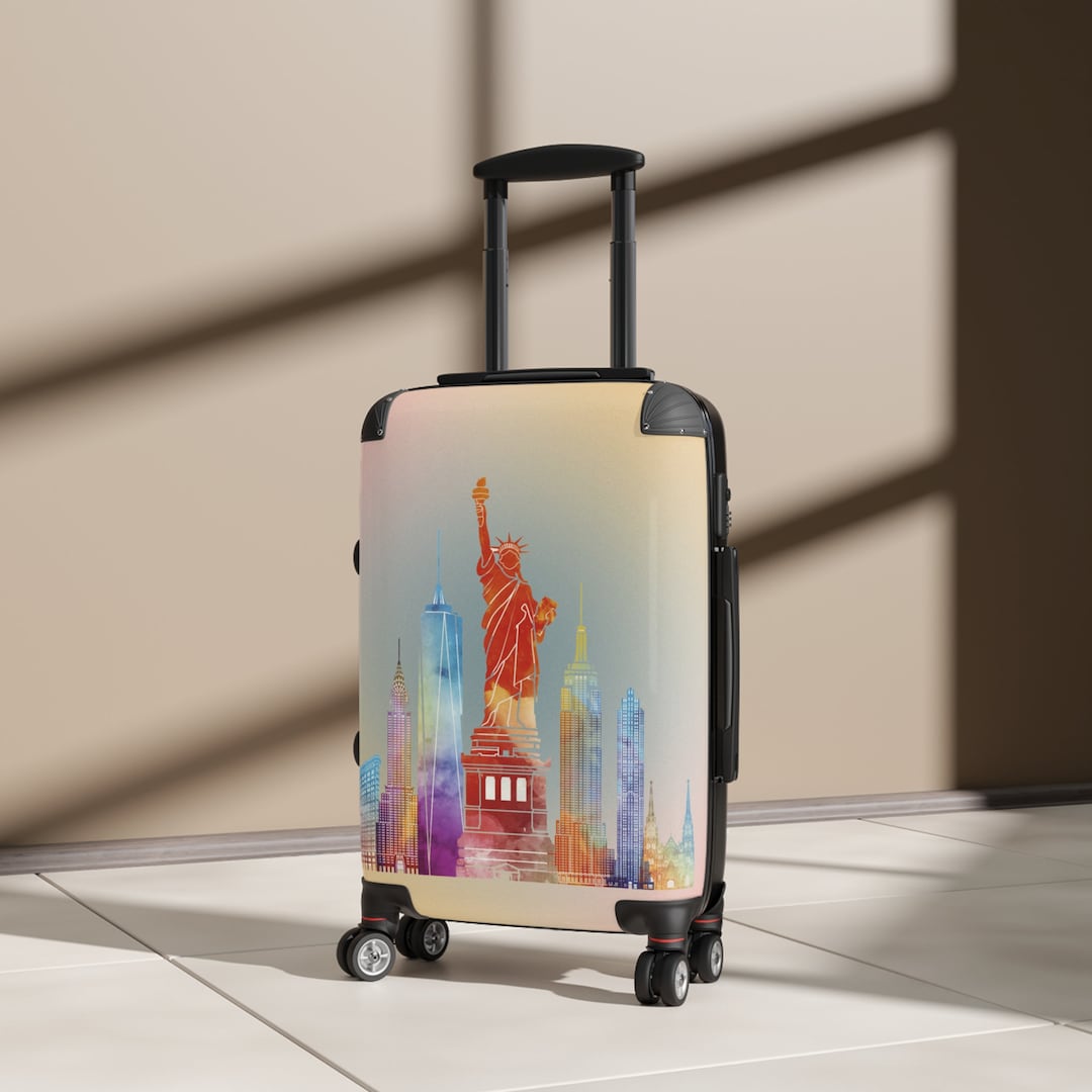 New York City Colorful Suitcase, NYC Art Cabin Bag, New York City