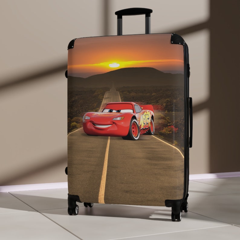 Disney Cars Lightning Mcqueen Suitcase Boys Luggage Cars Etsy