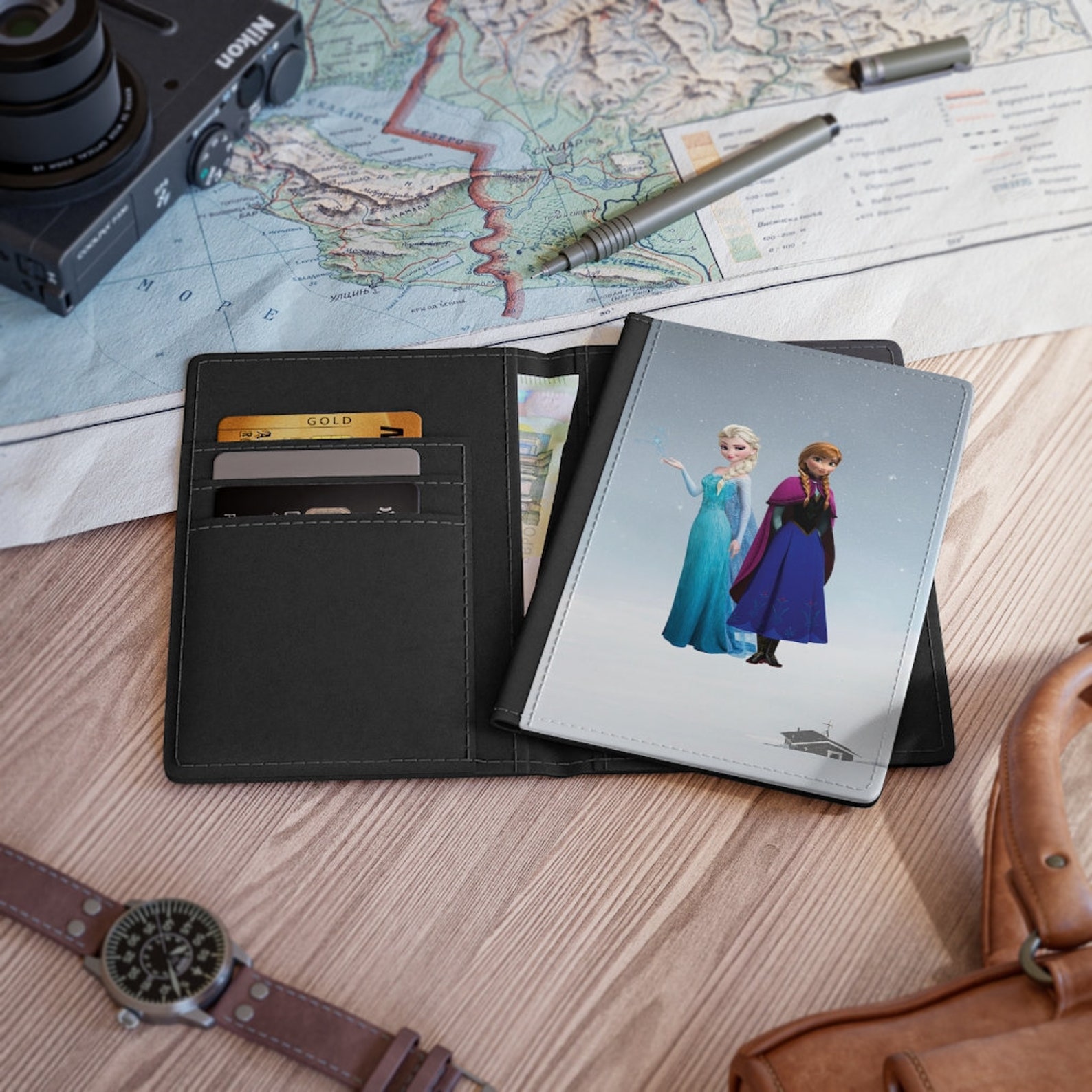 Elsa and Anna Passport Cover Travel Accessories Disney Etsy