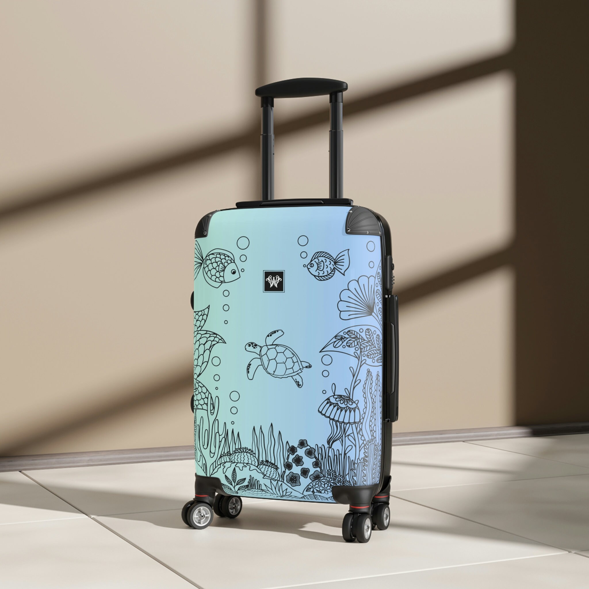 Underwater Seaworld Suitcase Waitpitch Ocean Themed Luggage Etsy
