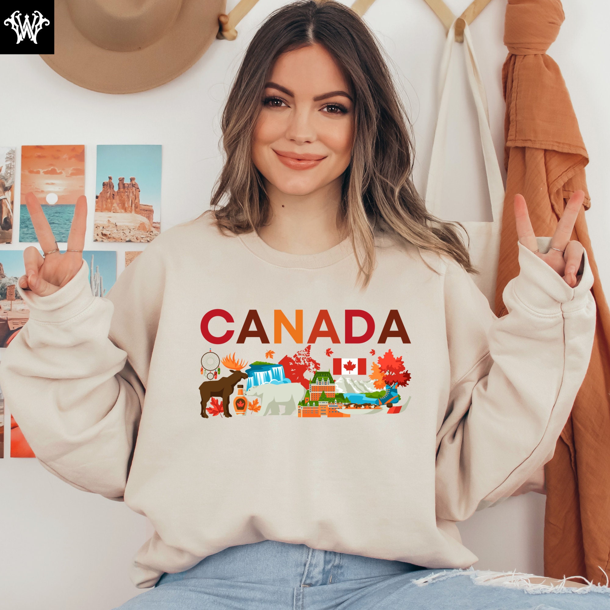 Canadian Pride Maple Leaf Womens Crewneck Sweatshirt Vintage Loose Fit  Sweatshirts Crew Neck Casual Pullover Tunic at  Women's Clothing store