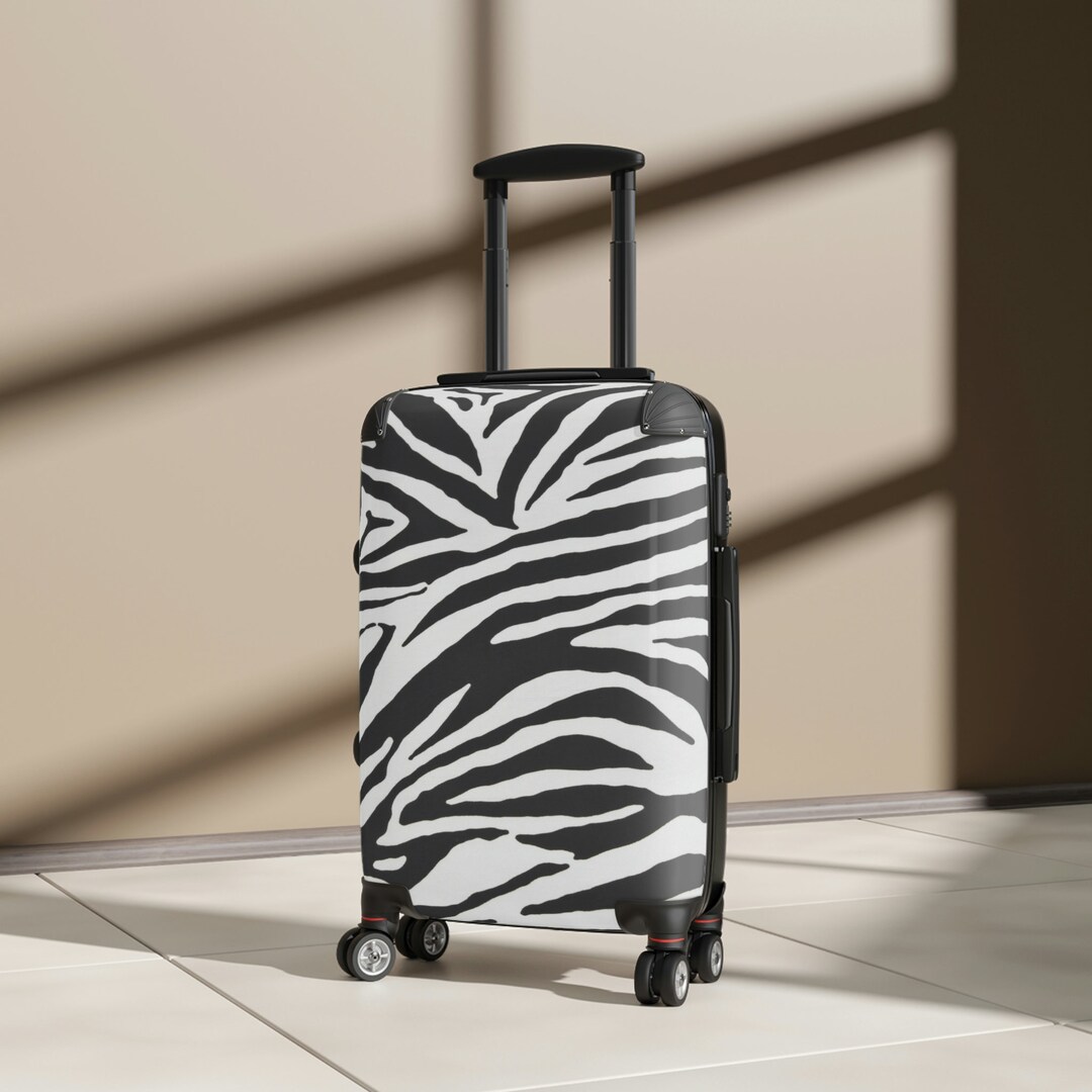 Zebra Suitcase Black and White Zebra Luggage Classic Animal Etsy