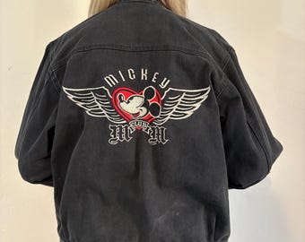 Vintage Disney Mickey Biker Jeansjacke