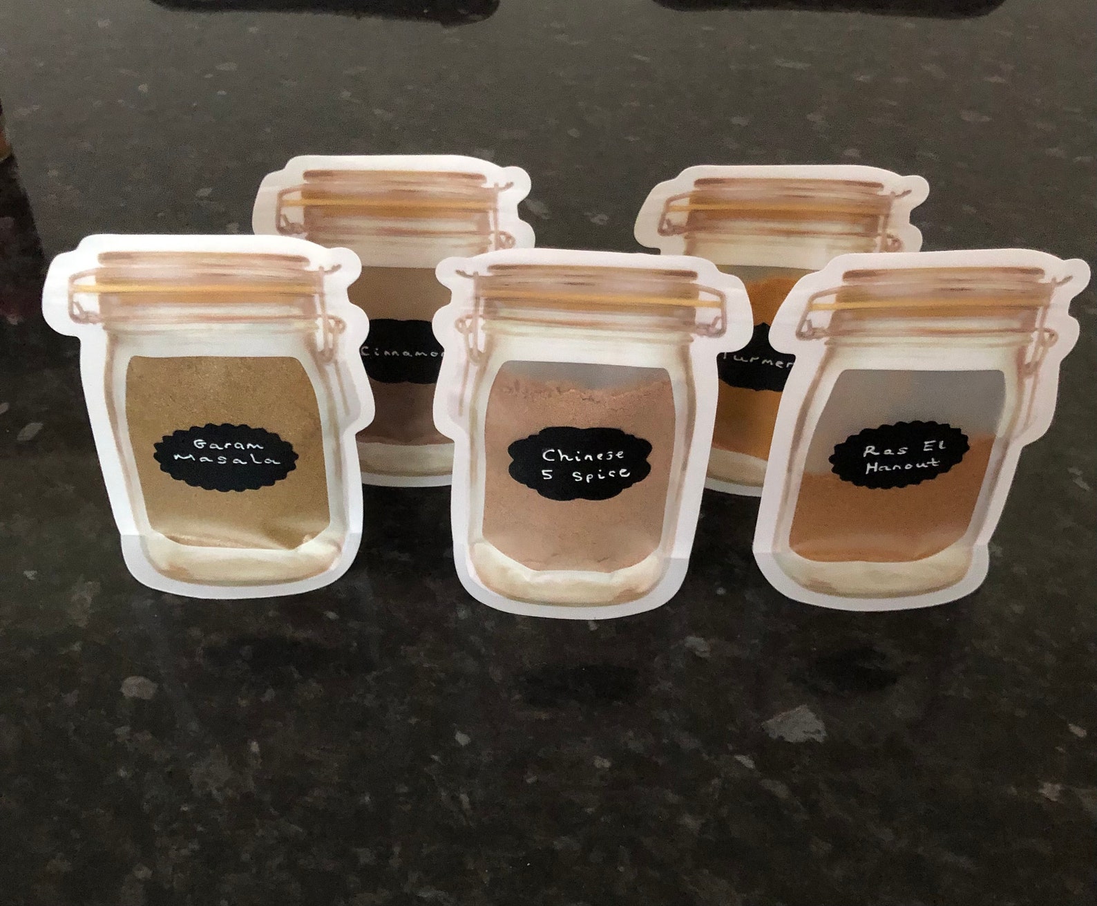 Mason spice jar bag with labels and pen Etsy