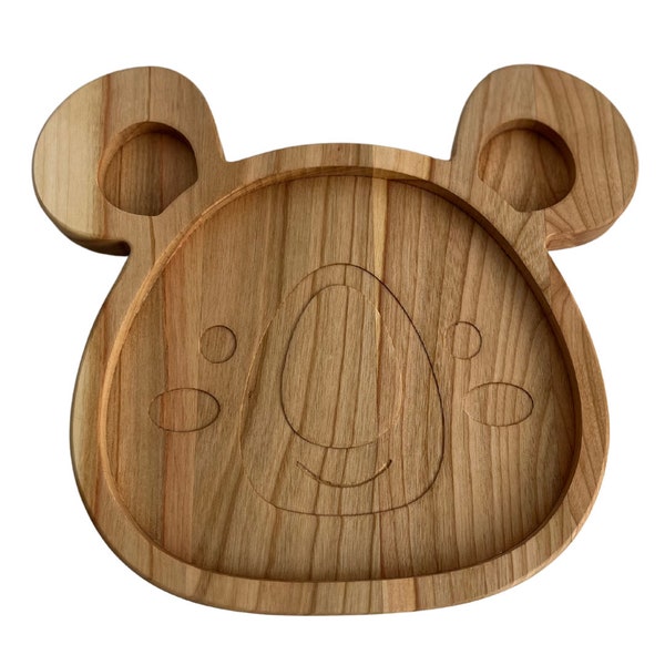 Assiette pour les enfants en bois de cerisier