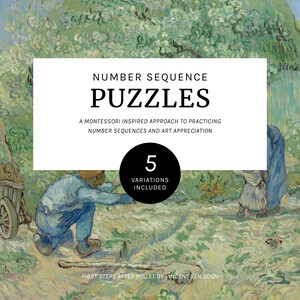 NUMBER SEQUENCE PUZZLES, Preschool and Kindergarten, Montessori Homeschool, Math Printables.