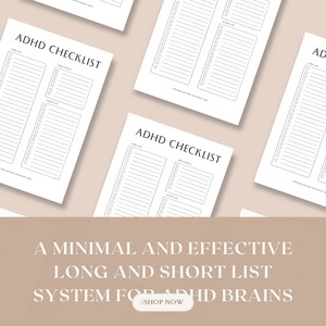 ADHD Checklist Printable, Minimal To Do List, Effective Task Planning