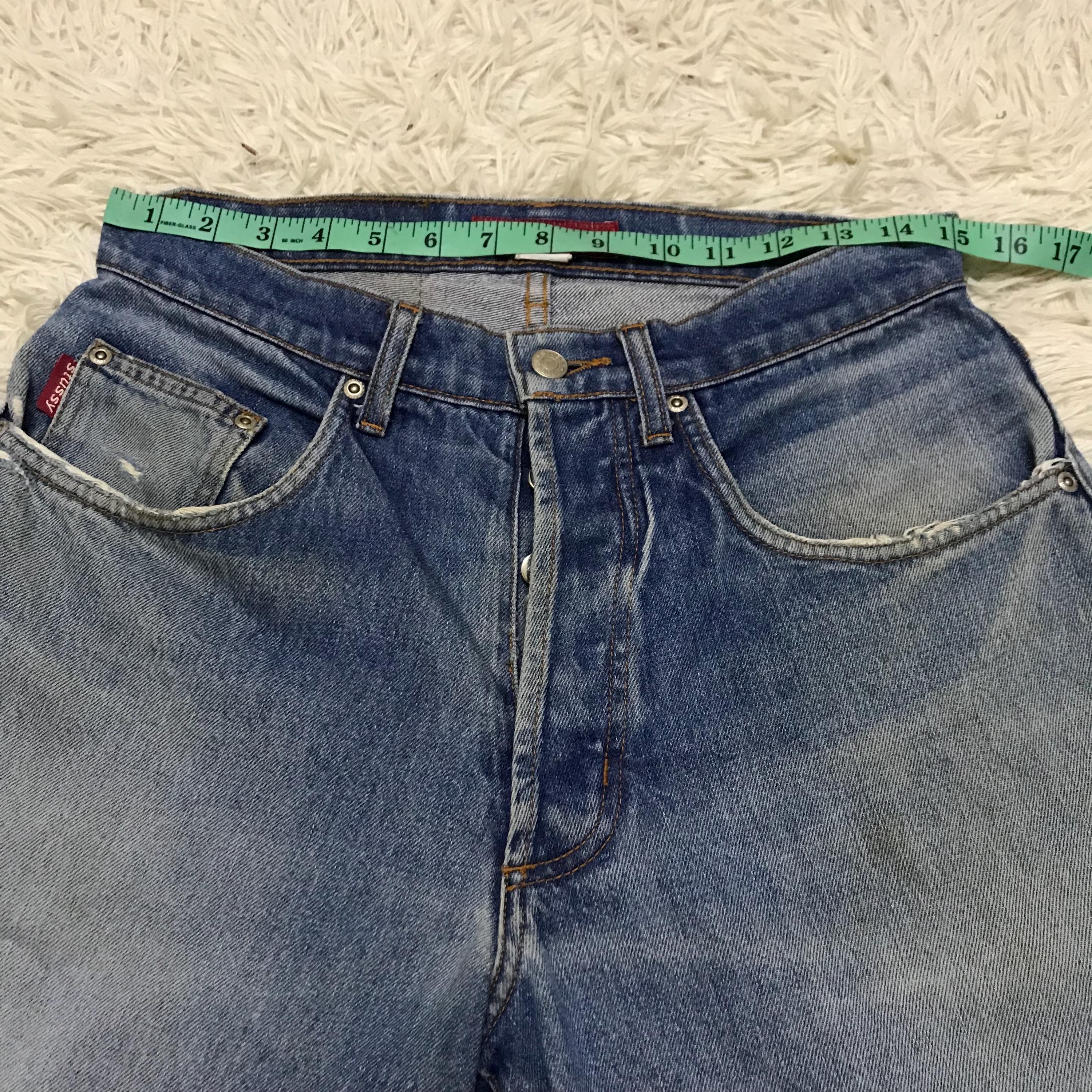 Rare Vintage 90s Stussy Denim Jeans Short Pants Distressed Custom 
