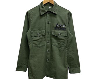 Vintage 60s US Army Field Jacket OG-107 Cotton Sateen Military