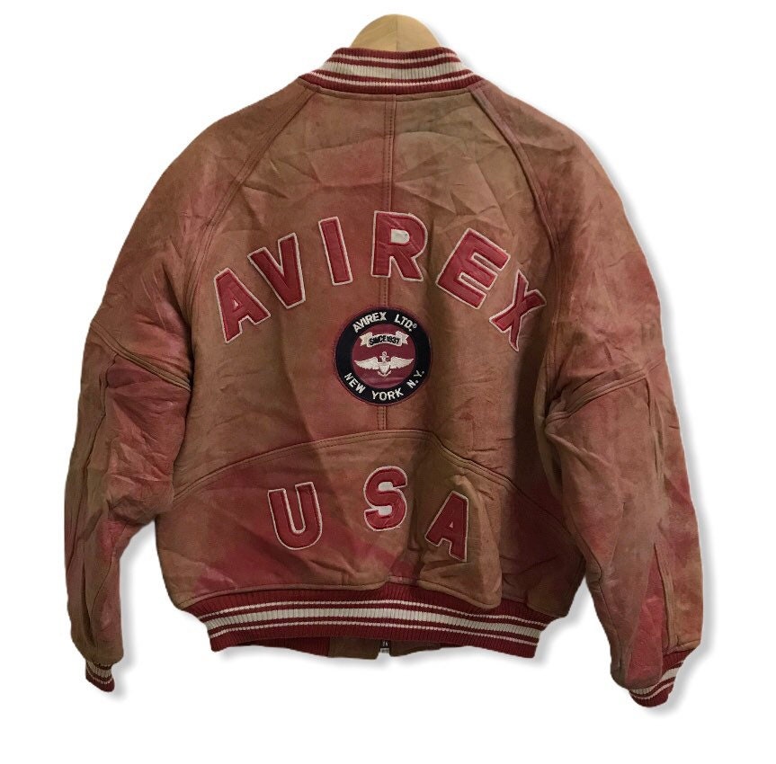 Vintage 90s Avirex U.S.A Leather jacket | Etsy