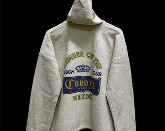 Vintage 90s Corona Beach Club Mexican Baja  Anorak Pullover Hoodie