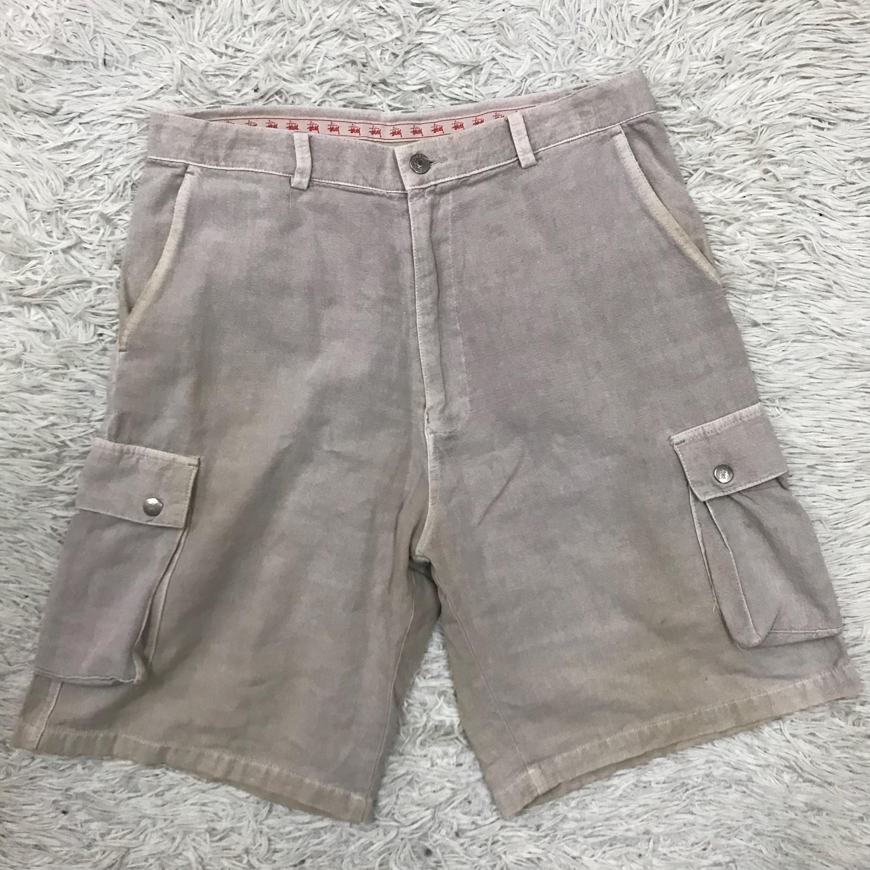 パンツ 90's old stussy CARGO SHORTS USA 32 Vintage Stussy Work Gear Rip Stop Cargo Shorts Mens XXL Rare