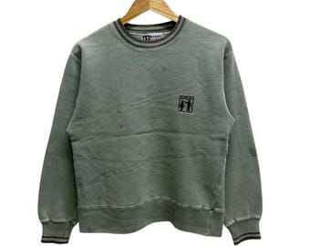 Vintage jaren 90 Bitch Skateboards olijfgroen cropped sweatshirt