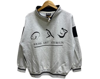 Felpa vintage anni '90 Weiss Art Australia Graphic Poala