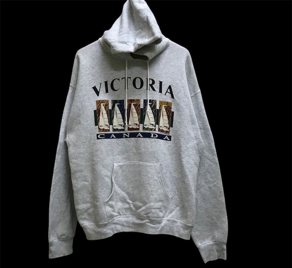 PROVINCE OF CANADA women’s sweatshirt hoodie cotton blend grey size small
