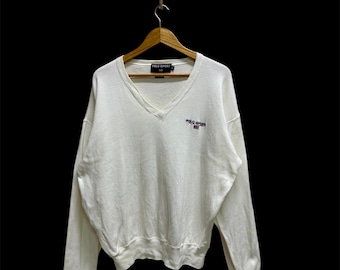 Felpa vintage anni '90 Polo Sport Ralph Lauren con scollo a V in maglia
