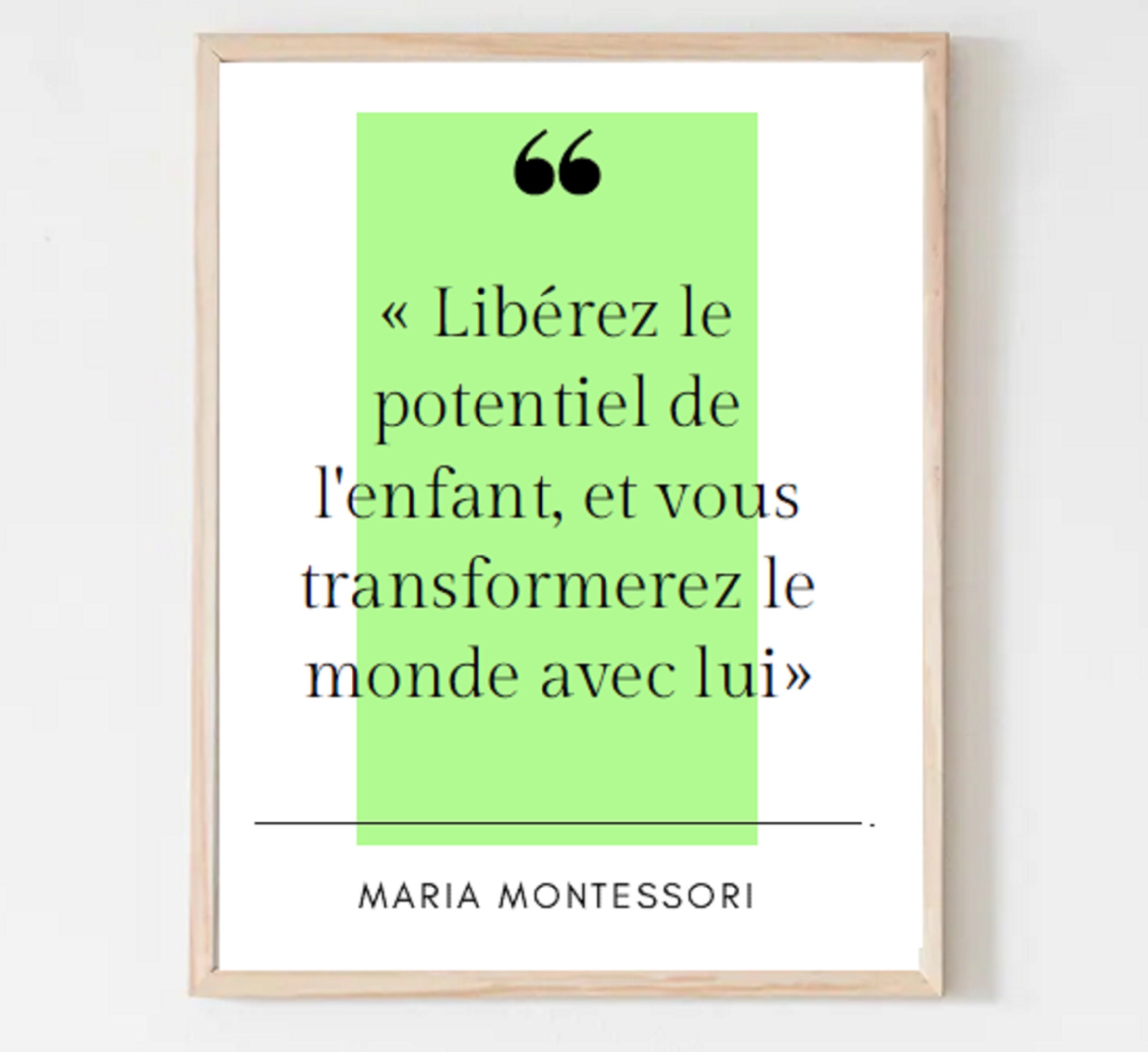 Affiche Citation Montessori Cadeau De Naissance Decoration Etsy